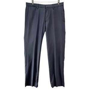 Banana Republic Mens Tailored Slim Fit Dress Pants 32x32 Blue 100% Wool Check